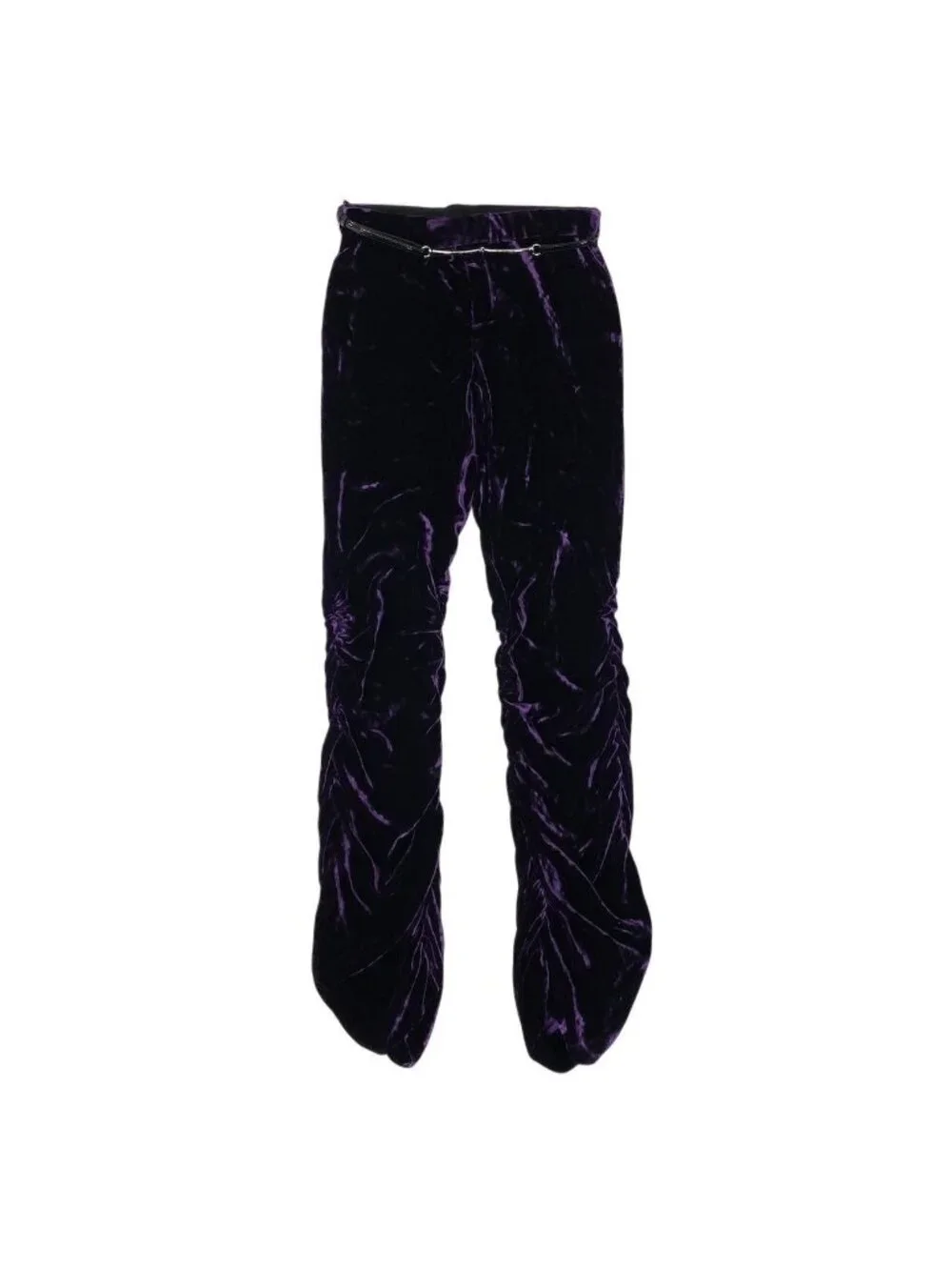 Gucci Horsebit Velour Pants Gathered Design Purple